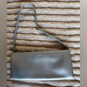 Antonio Melani silver pearlized clutch with Dustbag